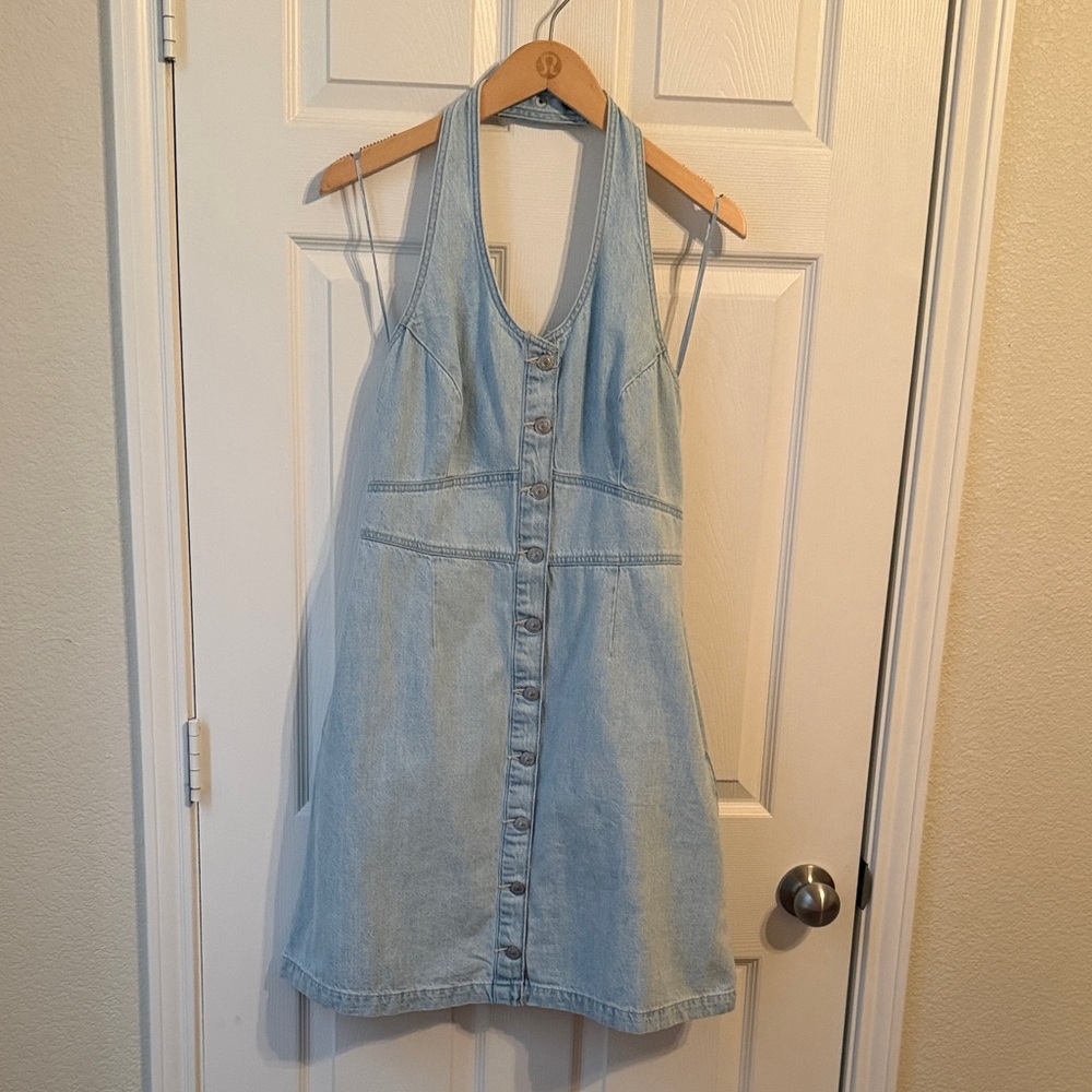 Levi’s Denim Button-Front Halter Dress